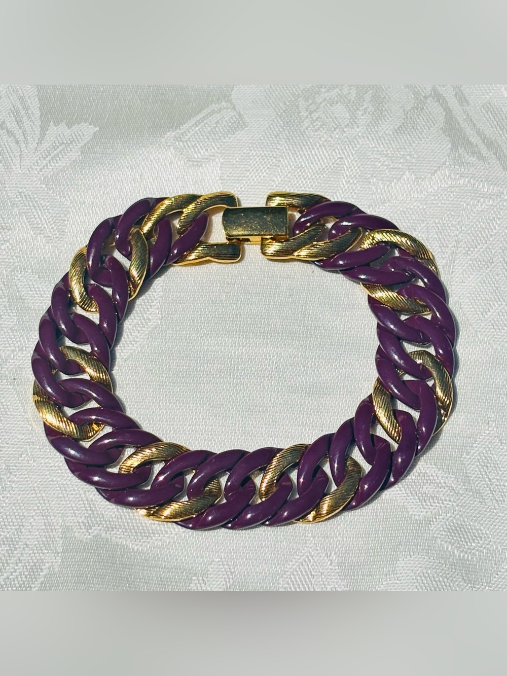 Napier Purple and Gold Chain Link Bracelet